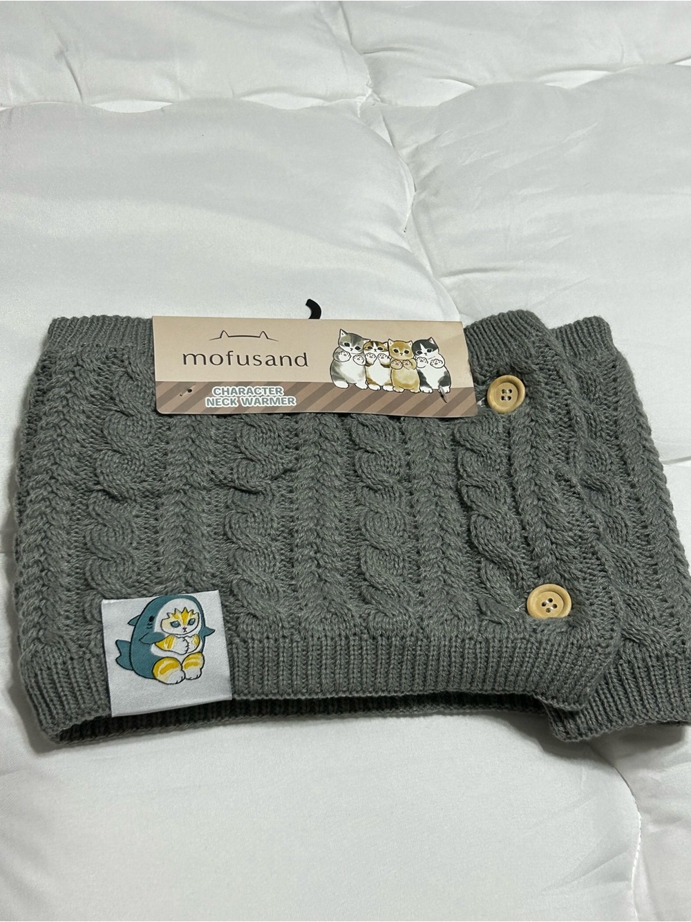 Mofusand Knit Neck Warmer - Gray
